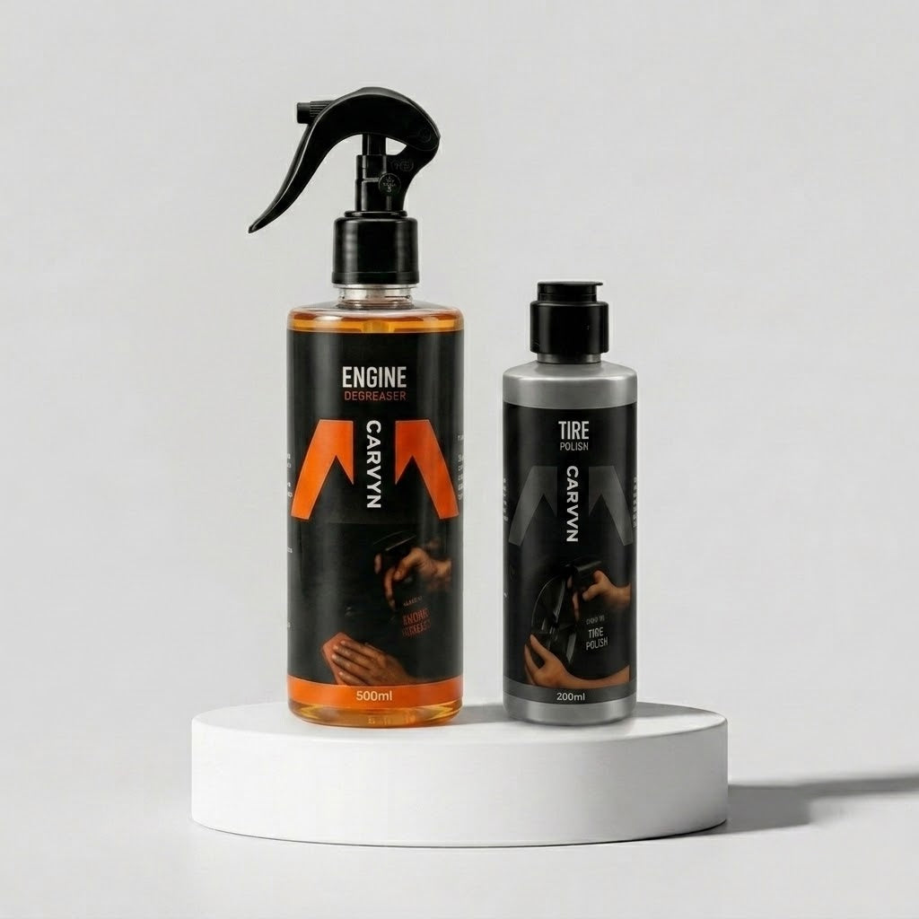 CARVYN Wheel Care Kit | 500ml Engine Degreaser + 200ml Tire Polish
