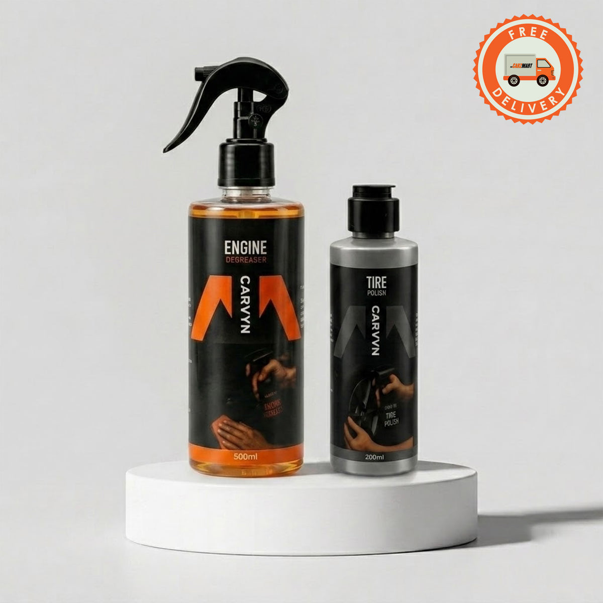 CARVYN Wheel Care Kit | 500ml Engine Degreaser + 200ml Tire Polish