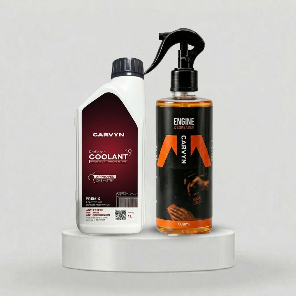 Carvyn Engine Bay Care Bundle – Radiator Coolant (1L) + Heavy Duty Engine Degreaser (500ml)